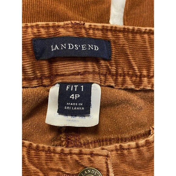 Lands End Corduroy Pants Midrise Straight Leg Womens Size 4 Fit 1 Burnt Orange - Picture 5 of 6